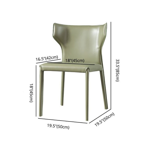 Faux Leather Contemporary Dining Room Chair Metallic Finish Wingback Side Chair Clearhalo ' kitchen&dining_furn' 'Dining Chairs' 'Dining Tables & Seating' 'dining_chair' 'furn' 'furn_dining_chair' 'Furniture' 'furniture_dining_chair' 'Kitchen & Dining Furniture' 'kitchen' 1200x1200_7b65b59a-b031-455c-b212-1e672b676017