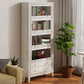 Glam Closed Back Standard Wood Shelf Bookcase for Bedroom Room