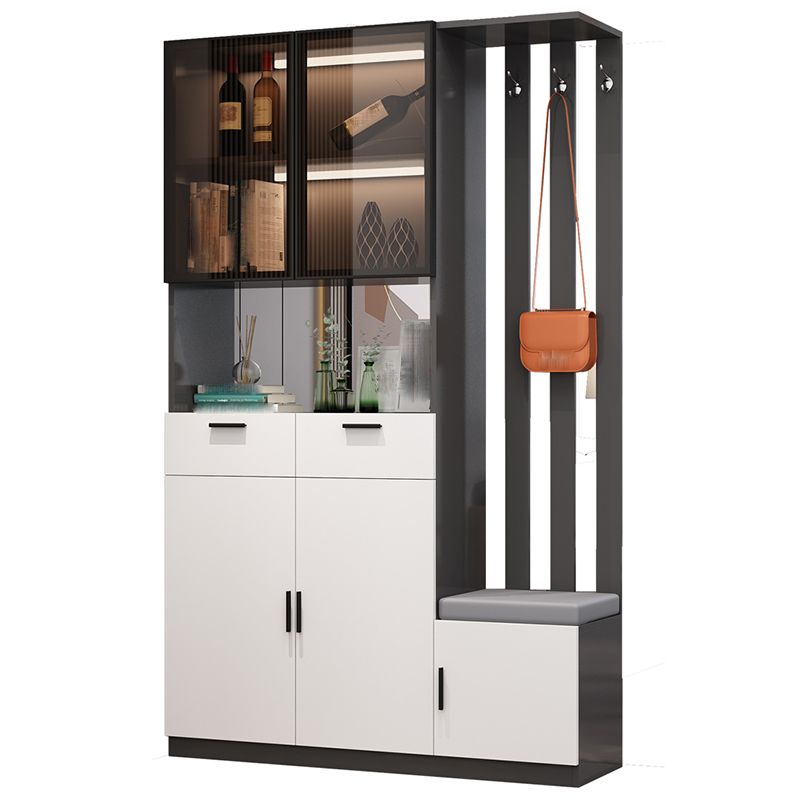 Contemporary 3-door Wooden 11.81" Wide Accent Cabinet with Drawer Clearhalo 'Cabinets & Chests' 'cabinets_chests' 'furn' 'furn_cabinets_chests' 'Furniture' 'Living Room Furniture' 1200x1200_7b660438-d96c-46ab-94d4-214d6ed6d3c3