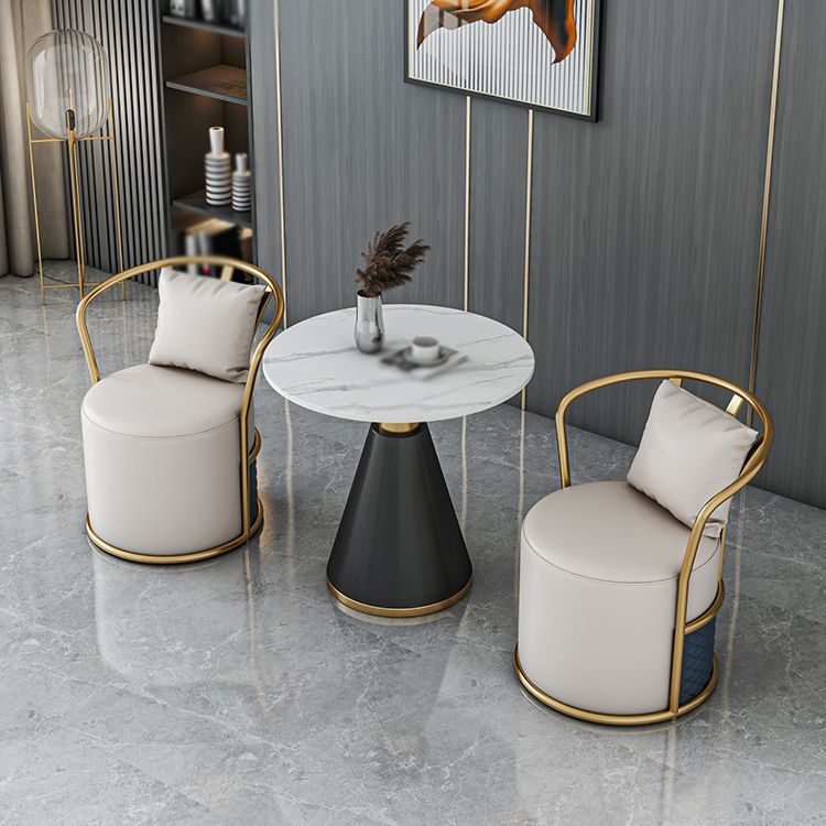 1/3/4 Pcs Metal Modern Dining Room Set with Round Table and Pedestal Base Dining Set Clearhalo 'Dining Room Sets' 'Dining Tables & Seating' 'dining_room_set' 'furn' 'furn_dining_room_set' 'Furniture' 'furniture_dining_room_set' 'Kitchen & Dining Furniture' 'kitchen&dining_furn' 'kitchen' 1200x1200_7b67296d-34e5-48a6-8420-e1cb59bf90ee