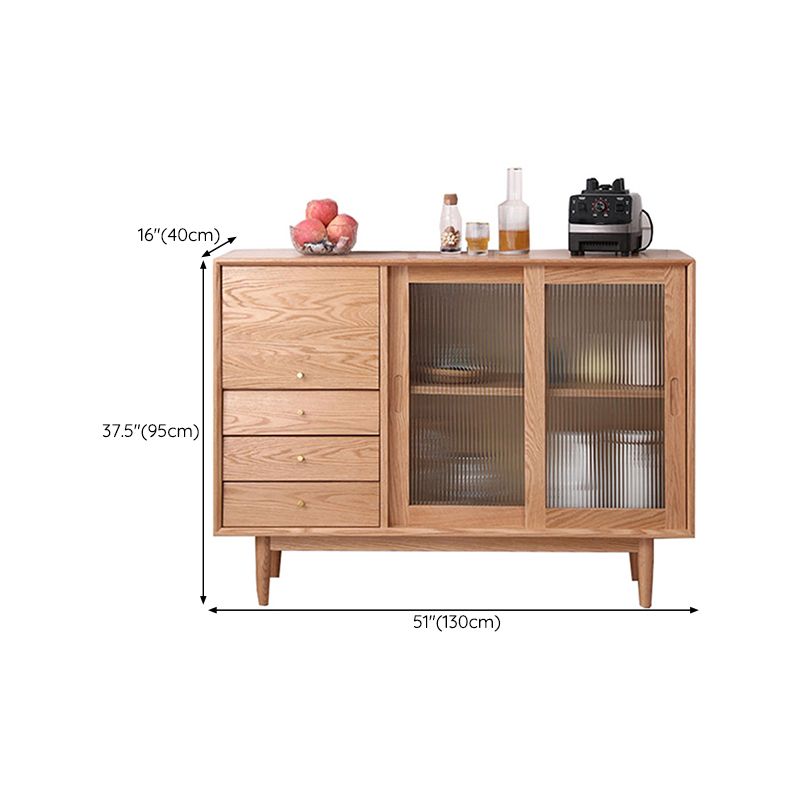 Tabella a buffet in legno massiccio Sideboard moderna con armadi e cassetti