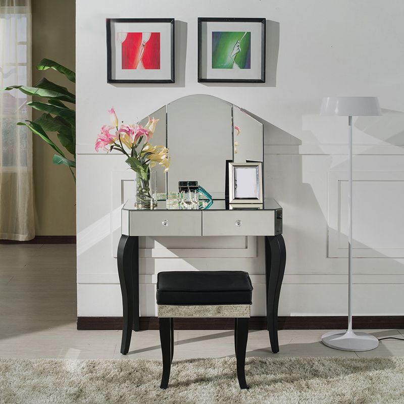 15.74 "brede ijdelheidsset met tri-voudige make-up ijdelheid van glas met laden