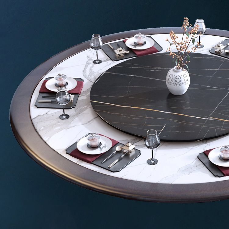 Round Dining Table with Wooden Pedestal Tradition Dinette Table for Home Clearhalo 'Dining Tables & Seating' 'Dining Tables' 'dining_table' 'furn' 'furn_dining_table' 'Furniture' 'Kitchen & Dining Furniture' 1200x1200_7b67ffa3-079d-4705-9583-3219c3312f04
