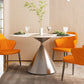 Sintered Stone Top Dining Table in White for Restaurant Modern Round Table with Metal Pedestal Clearhalo ' dining_table' 'Dining Tables & Seating' 'Dining Tables' 'furn' 'furn_dining_table' 'Furniture' 'furniture_dining_table' 'Kitchen & Dining Furniture' 'kitchen&dining_furn' 'kitchen' 'kitchen_dining_table' 1200x1200_7b68165b-496a-4d90-9e3e-0f6aa88e3de9