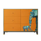 6-schädiger Holz Sideboard 47,5 "l modernes Orangenbuffet für Esszimmer