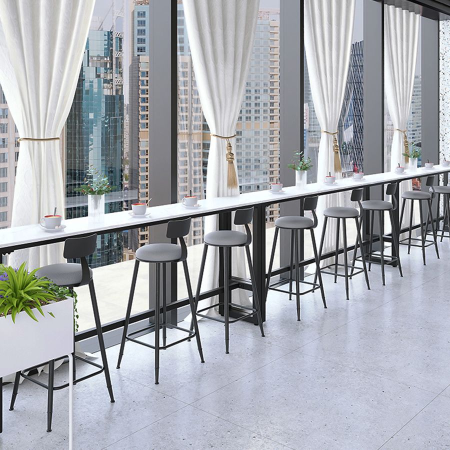 Industrial Black Iron Bar Table White Faux Marble Rectangle Top 41.3"H Bistro Table Clearhalo 'Bar Furniture' 'Bar Tables' 'bar_tables' 'furn' 'furn_bar_tables' 'Furniture' 'furniture_bar_tables' 'Kitchen & Dining Furniture' 1200x1200_7b69e77d-d614-4ef5-a8e1-ee7aff83abbc