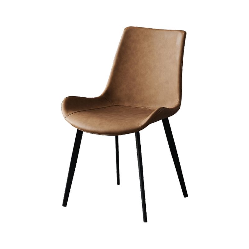 Sillas de comedor modernas de metal y cuero sintética para la cocina