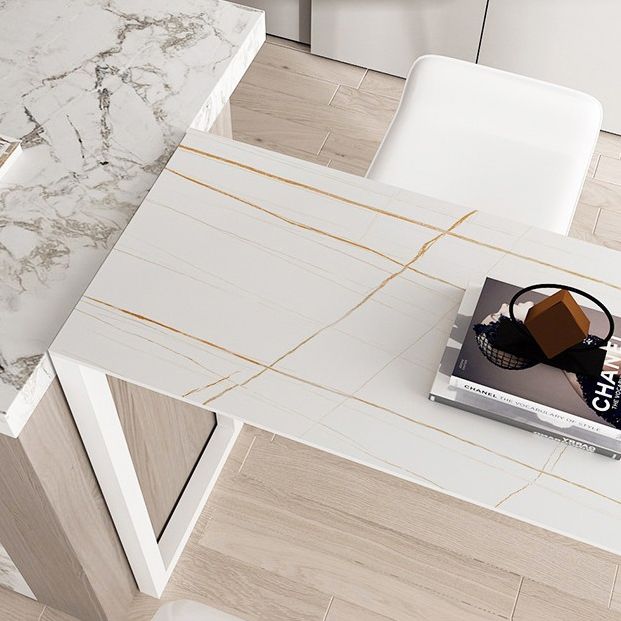 Modern 1/2/3/5 Pieces Bar Table Set Rectangle Stone Bar Table with High Stools Clearhalo 'Bar Furniture' 'furn' 'furn_home_bar_bar_sets' 'Furniture' 'Home Bars & Bar Sets' 'home_bar_bar_sets' 'Kitchen & Dining Furniture' 1200x1200_7b6aaa7d-048c-4126-b467-27ba9900b6d9