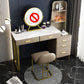5-Drawer Glam Stone Makeup Dressing Table Stool Set - 51.18" H