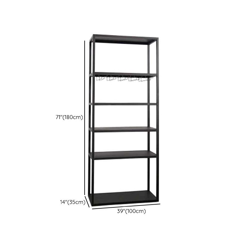 Metal Floor Bottle Wine Rack Contemporary Black Wine Holder Rack with Shelves Clearhalo 'furn' 'furn_wine_racks' 'Furniture' 'Kitchen & Dining Furniture' 'Wine Racks' 'wine_racks' 1200x1200_7b6d4eb9-4483-47fa-8155-400c7e75f3e7