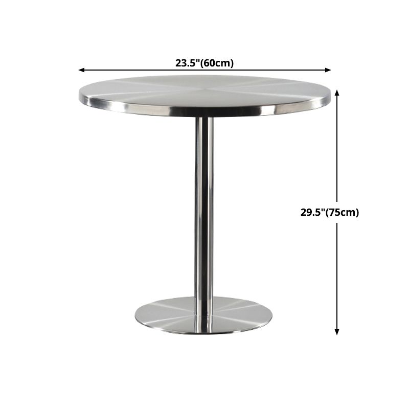 Metal Industrial Round Dining Table Steel Top Table with Pedestal Base Clearhalo 'Dining Tables & Seating' 'Dining Tables' 'dining_table' 'furn' 'furn_dining_table' 'Furniture' 'furniture_dining_table' 'Kitchen & Dining Furniture' 1200x1200_7b6e595b-2696-48d7-9f7a-bcb917fd8cd1