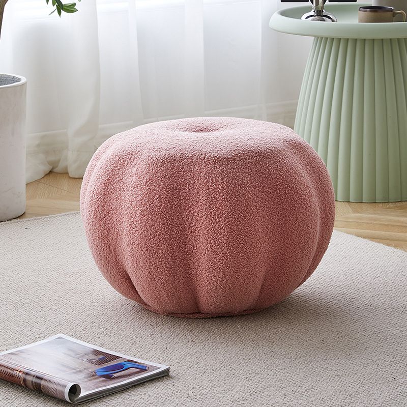 Modern Pouf Ottoman Velvet Upholstered Solid Color Pumpkin Shape Ottoman Clearhalo 'furn' 'furn_ottomans_poufs' 'Furniture' 'Living Room Furniture' 'Ottomans & Poufs' 'ottomans_poufs' 1200x1200_7b6fa13a-8d64-4565-b636-ef0d711a91ae