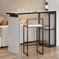 Rectangle White Stone Top Bar Dining Table Contemporary Bar Height Table