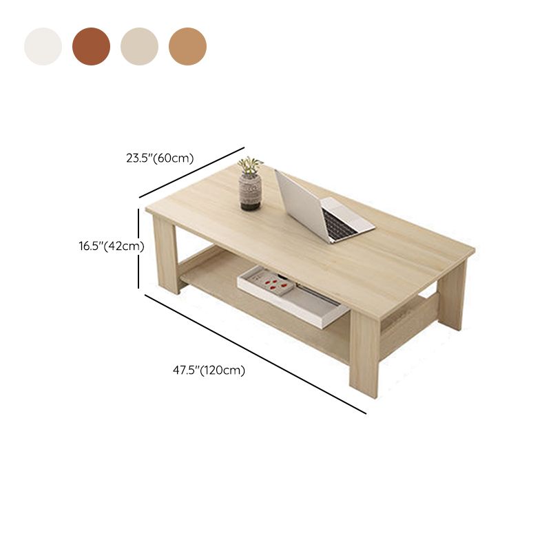 Contemporary Wooden with Storage Shelf Rectangular Single Coffee Table Clearhalo 'Coffee & Accent Tables' 'Coffee Tables' 'coffee_tables' 'furn' 'furn_coffee_tables' 'Furniture' 'Living Room Furniture' 1200x1200_7b706a3c-c3d0-4564-8437-161830cb627c