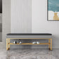 Modern Entryway Bench Cushioned Rectangle Metal Seating Bench Clearhalo 'Benches' 'Chairs & Seating' 'furn' 'furn_benches' 'Furniture' 'Living Room Furniture' 1200x1200_7b713402-8140-45e4-9901-e6dc5006a5b6