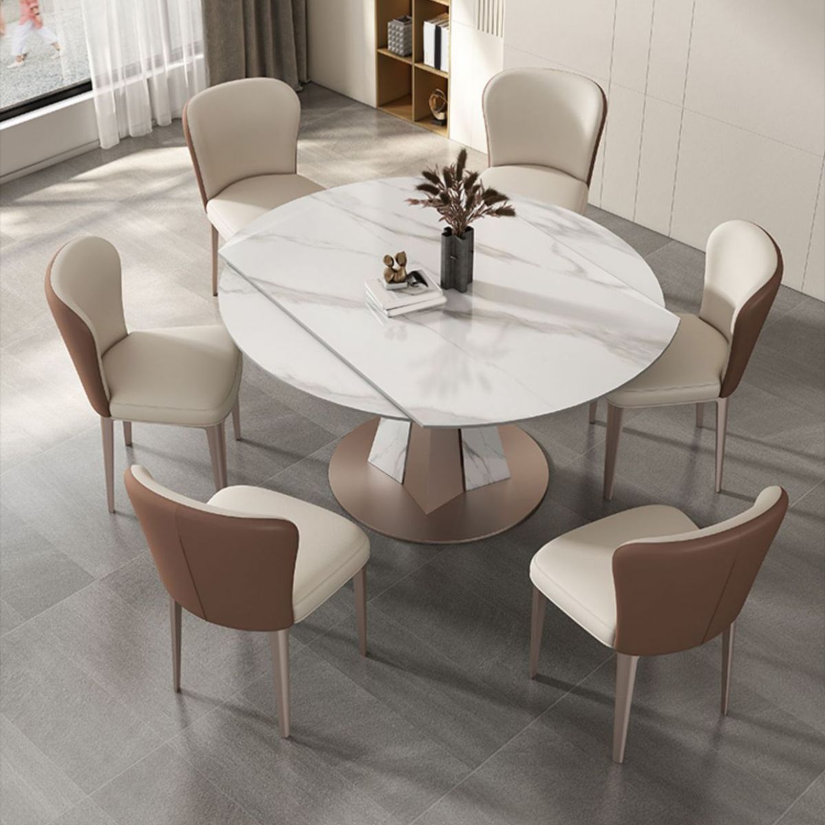 Modern Sintered Stone Dining Table Set 1/2/5/7/9 Pieces Dining Set for Home Use Clearhalo 'Dining Room Sets' 'Dining Tables & Seating' 'dining_room_set' 'furn' 'furn_dining_room_set' 'Furniture' 'Kitchen & Dining Furniture' 1200x1200_7b724723-4521-41f1-b820-5ca64047720b