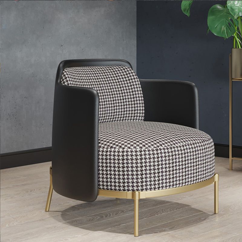 Contemporary Living Room with Goldtone Legs Basic Four Leg Accent Armchair