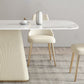 Rectangle Traditional Luxury Dining Table Sintered Stone Table with White Pedestal Base Clearhalo ' dining_table' 'Dining Tables & Seating' 'Dining Tables' 'furn' 'furn_dining_table' 'Furniture' 'furniture_dining_table' 'Kitchen & Dining Furniture' 'kitchen&dining_furn' 'kitchen' 'kitchen_dining_table' 1200x1200_7b750c6c-8081-4a40-beb8-36724e8b318d
