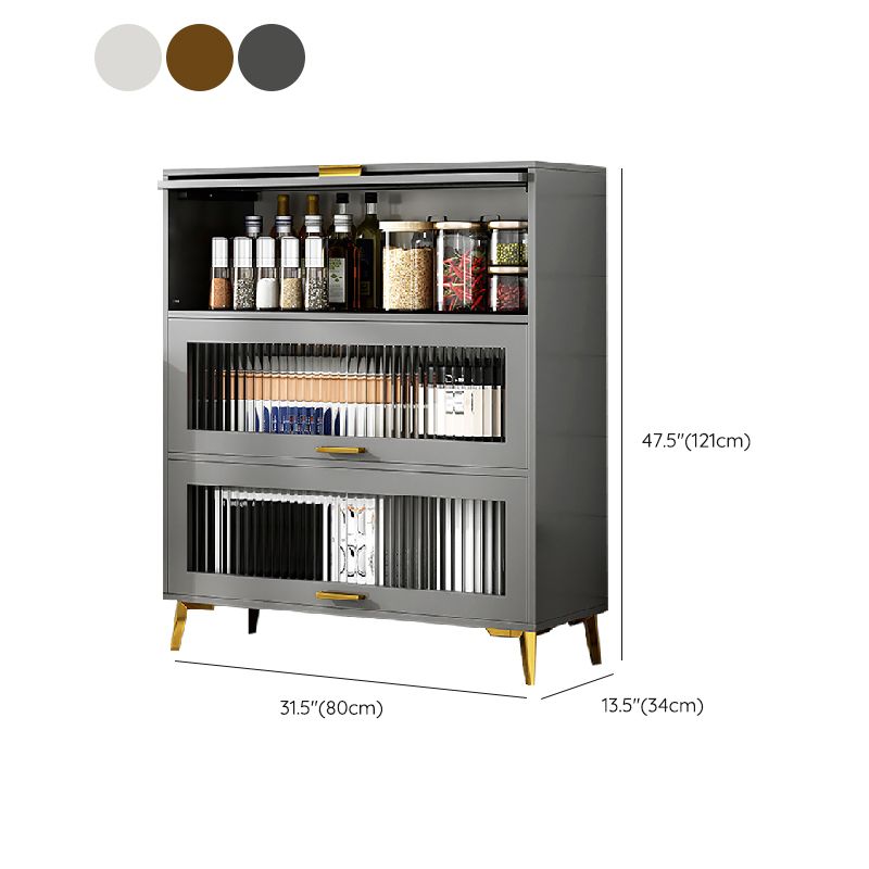 Sideboard della cucina credenza in legno moderno in legno con porta di vetro