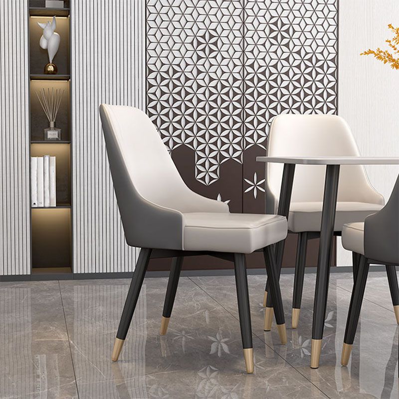 Scandinavian Design Upholstered Armless Dining Chairs Solid Back Dining Side Chair Clearhalo ' kitchen&dining_furn' 'Dining Chairs' 'Dining Tables & Seating' 'dining_chair' 'furn' 'furn_dining_chair' 'Furniture' 'furniture_dining_chair' 'Kitchen & Dining Furniture' 'kitchen' 1200x1200_7b796778-14e0-4c7c-92be-8d6313e32c65