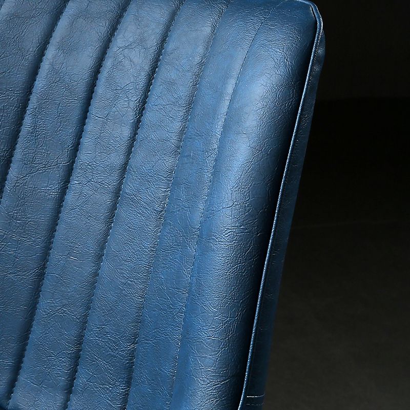 Modern Design Faux Leather Side Chair with 4 Metal Black Finish Legs Solid Back Armless Chair Clearhalo ' kitchen&dining_furn' 'Dining Chairs' 'Dining Tables & Seating' 'dining_chair' 'furn' 'furn_dining_chair' 'Furniture' 'furniture_dining_chair' 'Kitchen & Dining Furniture' 'kitchen' 1200x1200_7b7a0ca2-55b1-41c7-a202-79f13a1654bc