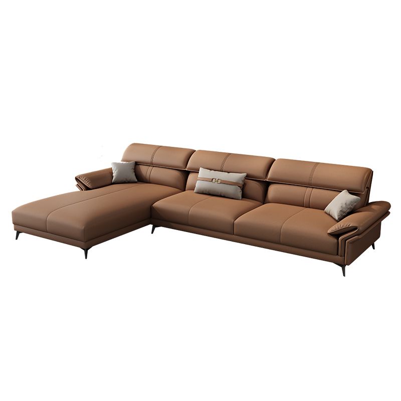 Contemporary Sewn Pillow Back Sofa 35.43"H Pillow Top Arm Sectional Clearhalo 'furn' 'furn_sofas' 'Furniture' 'furniture_sectionals' 'kitchen' 'kitchen_sofas' 'Living Room Furniture' 'Sectionals' 'Sofa' 'sofas' 1200x1200_7b7a2e7d-37e4-475d-9dc6-daa3b3ebda0e
