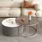 Frame 2 Nesting Coffee Table with 2 Drawers Modern Slate/Glass Round Coffee Table Set Clearhalo 'Coffee & Accent Tables' 'Coffee Tables' 'coffee_tables' 'furn' 'furn_coffee_tables' 'Furniture' 'Living Room Furniture' 1200x1200_7b7b67ec-237c-4b9a-b44b-ef78a6dab4f2