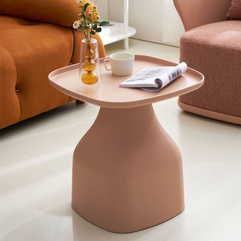Plastic Tray Top End Table Square Pedestal Side Table - 14.96"/19.69" H