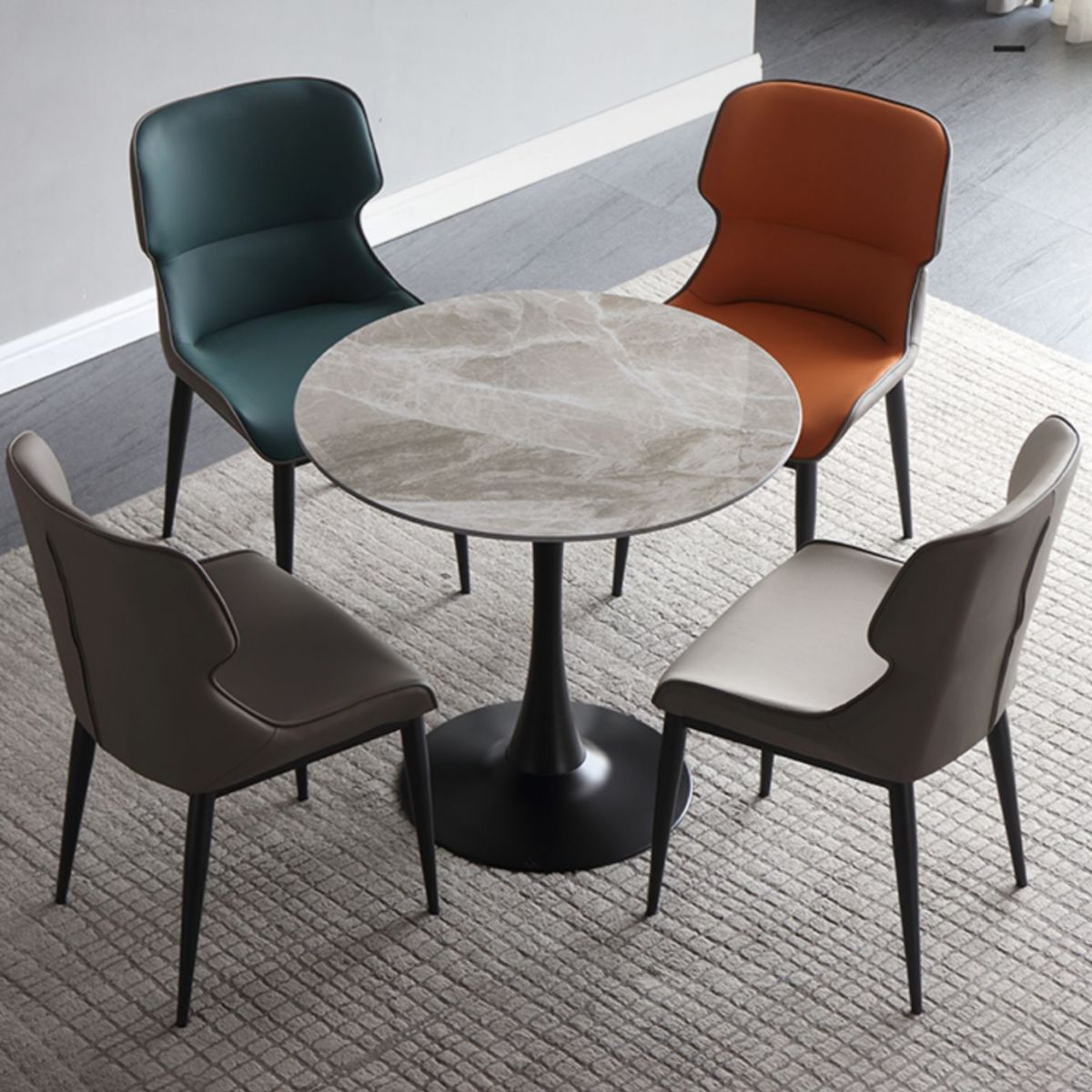 Modern Style Round Dining Table Sintered Stone Dinner Table with Tulip Base Clearhalo ' dining_table' 'Dining Tables & Seating' 'Dining Tables' 'furn' 'furn_dining_table' 'Furniture' 'furniture_dining_table' 'Kitchen & Dining Furniture' 'kitchen&dining_furn' 'kitchen' 'kitchen_dining_table' 1200x1200_7b7d1ce5-aae7-49df-baa7-d3d28c715a34