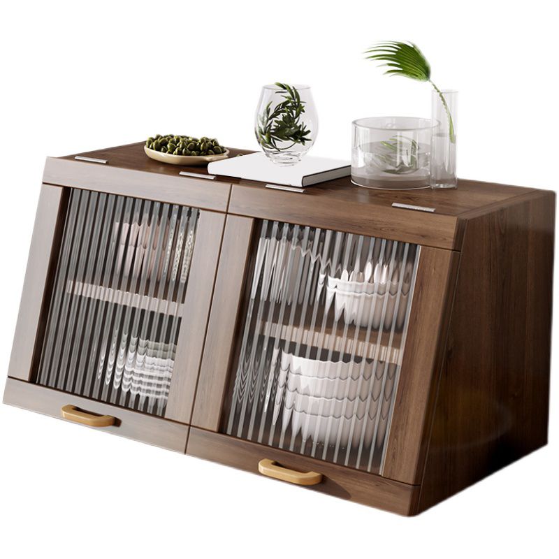 Sideboard contemporanea in legno massiccio 13,4 "H Board laterale con armadi