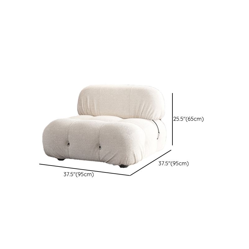 Divano di velluto stazionario contemporaneo cuscinetto cucito di divano bianco