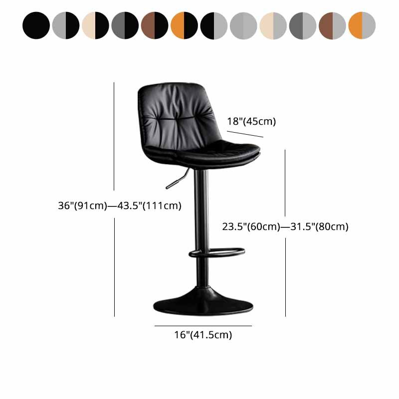 Nordic Metal Adjustable Swivel Barstool Indoor Tall Stool with Leather Seat Clearhalo 'Bar Furniture' 'Bar Stools' 'bar_stools' 'furn' 'furn_bar_stools' 'furniture_bar_stools' 'Kitchen & Dining Furniture' 'kitchen&dining_furn' 'kitchen' 'kitchen_furn' Furniture' 1200x1200_7b80f5bc-fc14-43e7-a082-fed689dba237