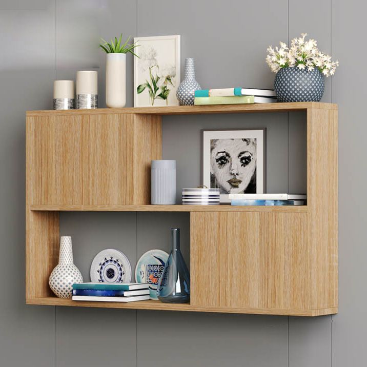 Modern Engineered Wood Bookcase, Geometric Bookshelf for Any Room, 25.5" H
