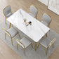 Nordic 1/4/5/7 Pieces Dining Set Rectangle Stone Dining Table for Kitchen Dining Room Clearhalo 'Dining Room Sets' 'Dining Tables & Seating' 'dining_room_set' 'furn' 'furn_dining_room_set' 'Furniture' 'Kitchen & Dining Furniture' 1200x1200_7b833983-efa9-4dd8-ae2e-b3508ef1eb4f