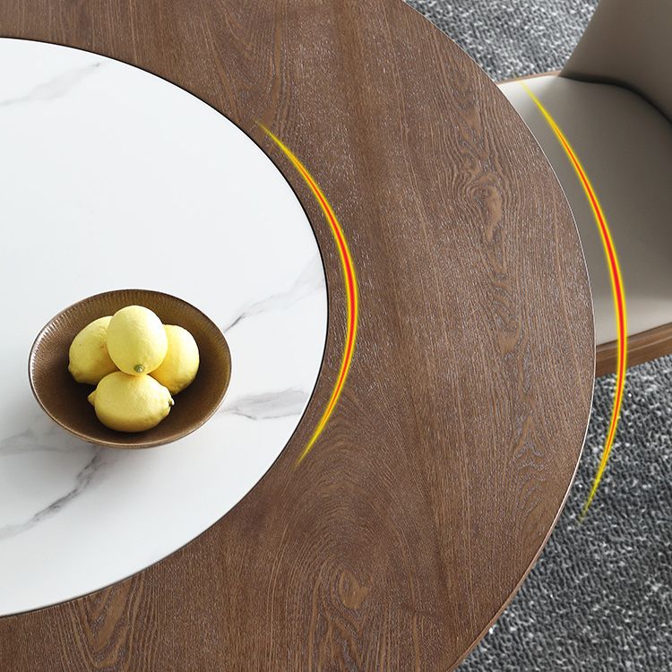 Modern 1/4/5/7 Pieces Dining Set Sintered Stone Dining Table Set with Wood Legs for Home Clearhalo 'Dining Room Sets' 'Dining Tables & Seating' 'dining_room_set' 'furn' 'furn_dining_room_set' 'Furniture' 'furniture_dining_room_set' 'Kitchen & Dining Furniture' 'kitchen&dining_furn' 'kitchen' 1200x1200_7b8409a4-3e88-4594-b26a-a159c5873758