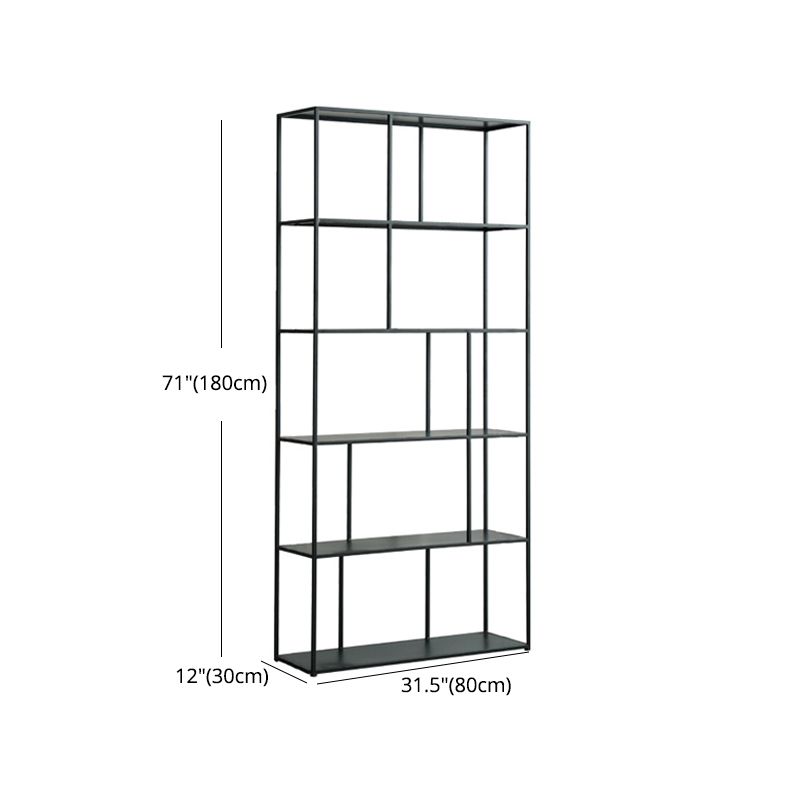 70.87"H Bookcase Black Open Back Modern Style Bookshelf for Home and Office Clearhalo 'Bookcases' 'furn' 'furn_bookcases' 'Furniture' 'furniture_bookcases' 'Office Furniture' 1200x1200_7b84d9fe-937f-4496-8e17-b159c6e18e49