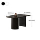 Modern Style Dining Table 55"L Double Pedestal Dining Table with Black Base