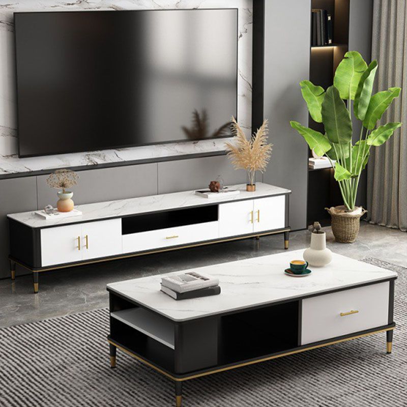 Console de meuble TV moderne, rangement ouvert, pour salon