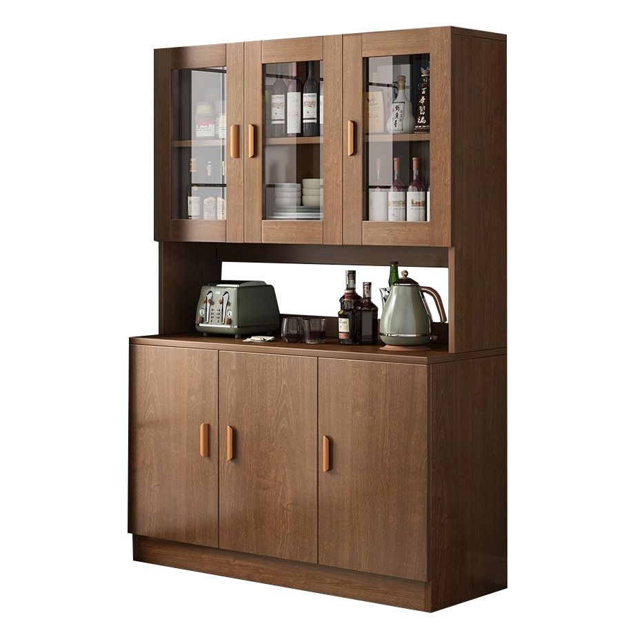 Glass Door Artificial Wood Sideboard Modern Server Cabinet with Storage for Dining Room Clearhalo 'buffet_sideboard' 'Buffets & Sideboards' 'furn' 'furn_buffet_sideboard' 'Furniture' 'Kitchen & Dining Furniture' 1200x1200_7b861951-3203-4298-9ce9-1469664d2f58