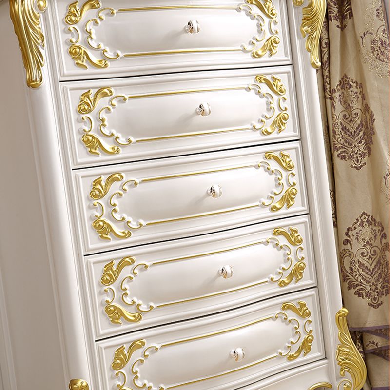 Glam Vertical Lingerie Chest Rubber Wood Storage Dresser for Home