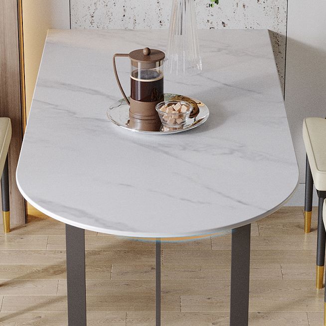 Contemporary Dining Table Sintered Stone Table with Sled Base for Dining Clearhalo ' dining_table' 'Dining Tables & Seating' 'Dining Tables' 'furn' 'furn_dining_table' 'Furniture' 'furniture_dining_table' 'Kitchen & Dining Furniture' 'kitchen&dining_furn' 'kitchen' 'kitchen_dining_table' 1200x1200_7b87b05f-5baa-4330-ad77-bc83e492d4f8
