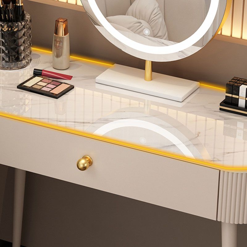 Tavolo da letto moderno a specchio illuminato tavolo da letto con cassetto