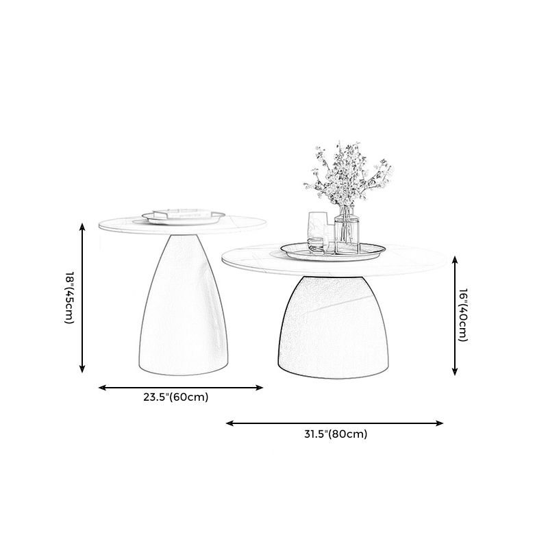 Style moderne blanc / top rock tôle roche artisanat rond table basse