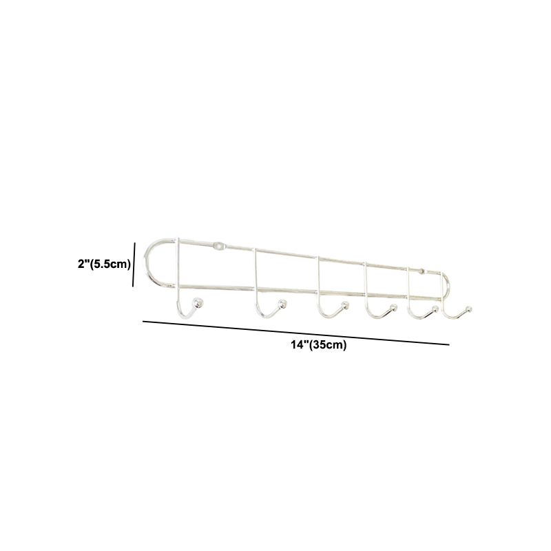 Industrial Entryway Kit Silver Stainless Steel Wall-Mounted with Hooks Coat Hanger Clearhalo 'Entry & Mudroom Furniture' 'furn' 'furn_hall_tree_coat_racks' 'Furniture' 'Hall Trees & Coat Racks' 'hall_tree_coat_racks' 1200x1200_7b8c5504-2bc5-4271-ac39-6dfdae2673e8