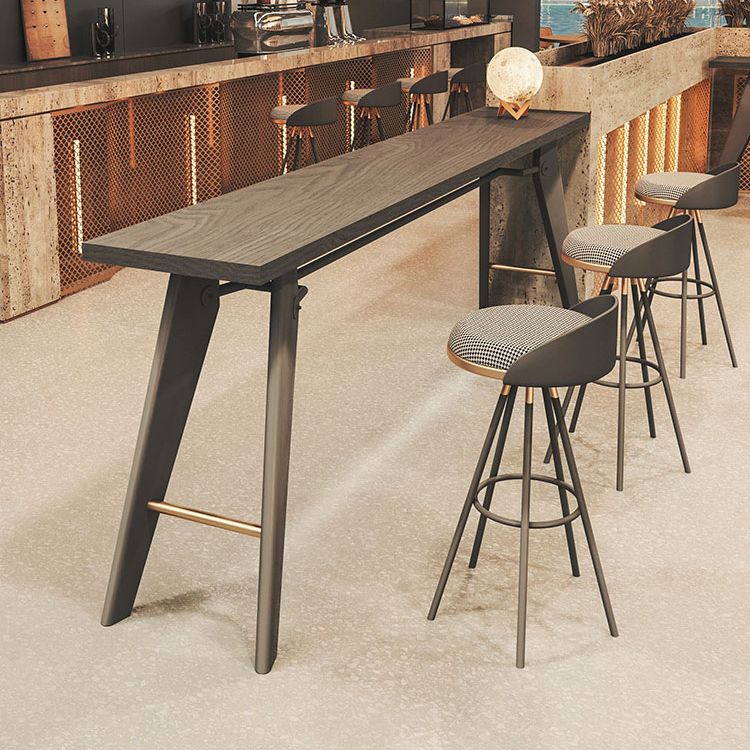 Solid Wood Top Bistro Table Glam Style Metal Frame Pub Table Clearhalo 'Bar Furniture' 'Bar Tables' 'bar_tables' 'furn' 'furn_bar_tables' 'Furniture' 'Kitchen & Dining Furniture' 1200x1200_7b8c8e35-04dc-41d3-9357-7b0c38254df6