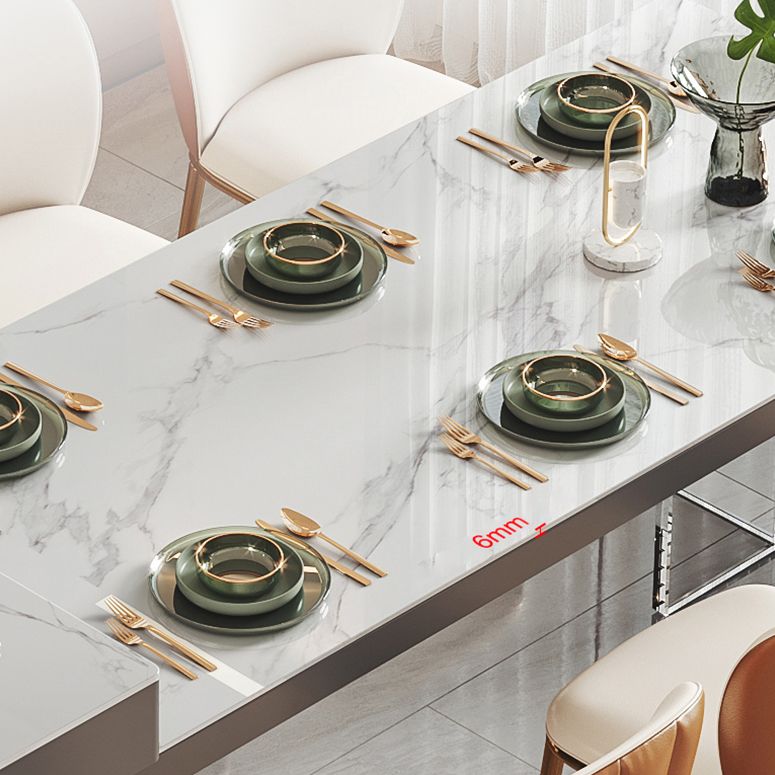 Modern Rectangle Dining Table Sintered Stone Dinner Table with Acrylic Base Clearhalo 'Dining Tables & Seating' 'Dining Tables' 'dining_table' 'furn' 'furn_dining_table' 'Furniture' 'Kitchen & Dining Furniture' 1200x1200_7b8e8529-a893-471b-b150-f69655f25c4a