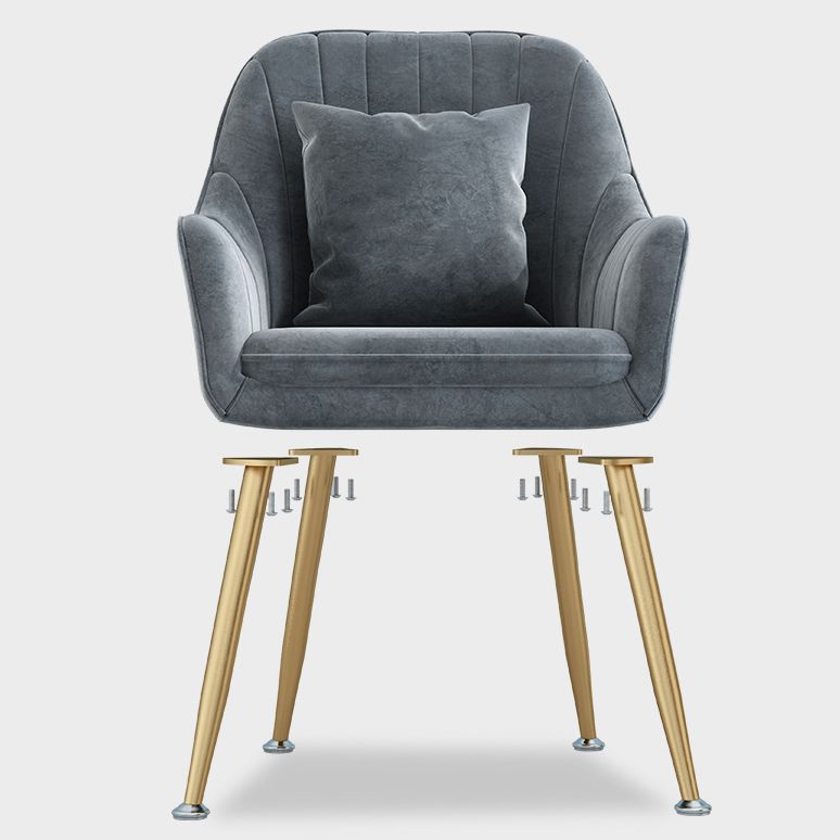 Scandinavian Style Metal Dining Chair Bedroom Solid Back Dining Arm Chairs Clearhalo ' kitchen&dining_furn' 'Dining Chairs' 'Dining Tables & Seating' 'dining_chair' 'furn' 'furn_dining_chair' 'Furniture' 'furniture_dining_chair' 'Kitchen & Dining Furniture' 'kitchen' 1200x1200_7b8f444d-e488-40ab-8c5e-65083eaffd71