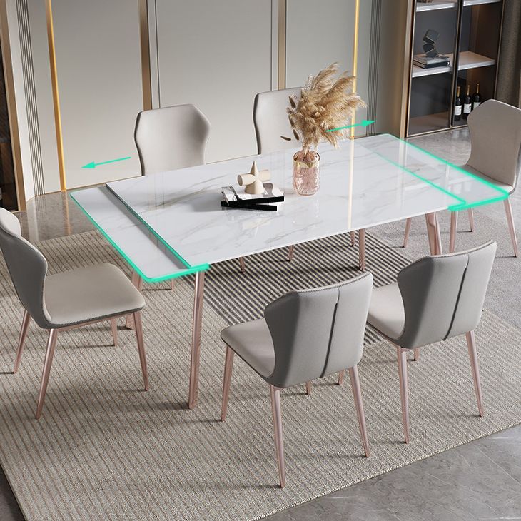 Glam 1/4/5/7 Pieces Dining Set Sintered Stone Dining Table Set with Leather Chairs Clearhalo 'Dining Room Sets' 'Dining Tables & Seating' 'dining_room_set' 'furn' 'furn_dining_room_set' 'Furniture' 'furniture_dining_room_set' 'Kitchen & Dining Furniture' 'kitchen&dining_furn' 'kitchen' 1200x1200_7b8f78c5-4038-4dfa-b552-bd5ab0665c2c