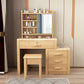 Solid Wood Makeup Vanity Desk Table Scandinavian 4 Drawer Dressing Table