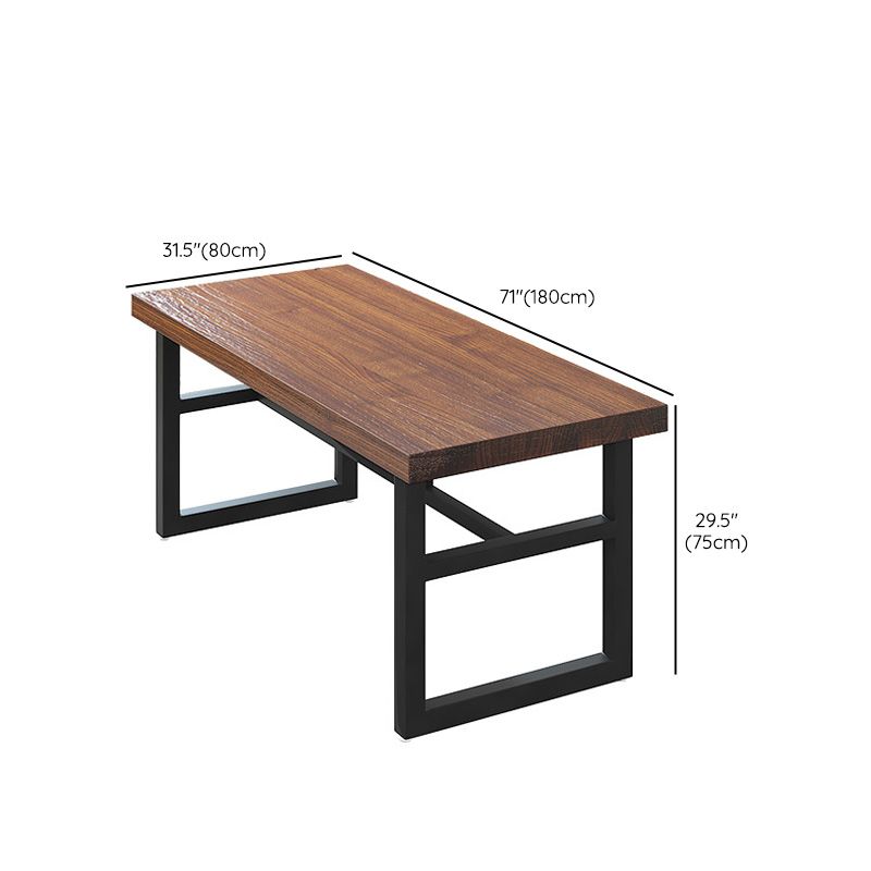 Industrial Rectangle Dining Table Wooden Table with Metal Base for Home Use Clearhalo 'Dining Tables & Seating' 'Dining Tables' 'dining_table' 'furn' 'furn_dining_table' 'Furniture' 'Kitchen & Dining Furniture' 1200x1200_7b91b000-1e2f-4daa-a0e4-a2296cdce0ef